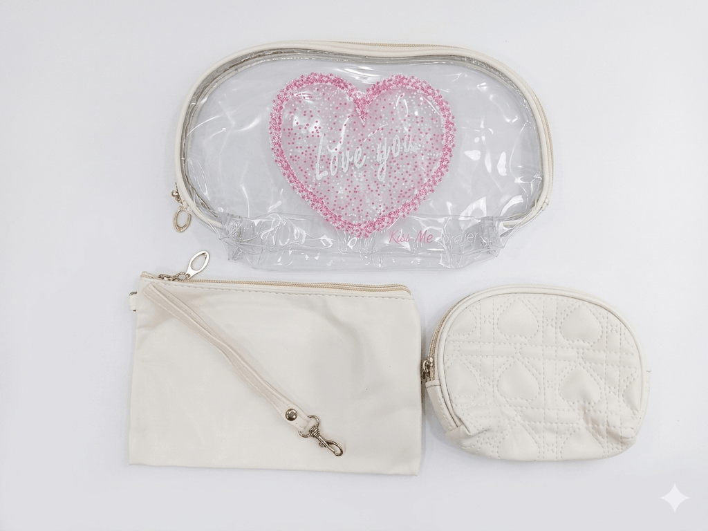 Luxury 3 - in - 1 Transparent Travel Toiletry & Makeup Bag Set - Pouch Organizer - The Nexa Shop