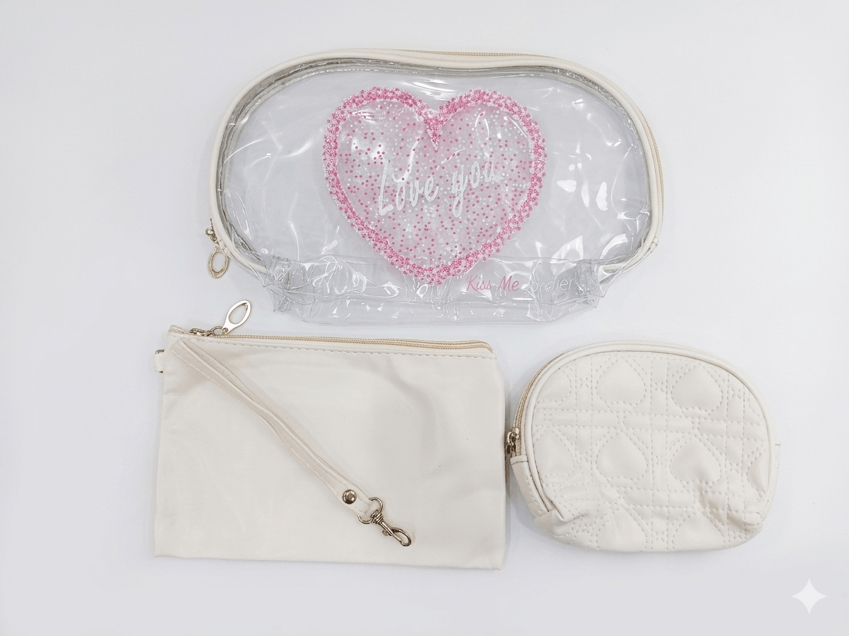 Luxury 3 - in - 1 Transparent Travel Toiletry & Makeup Bag Set - Pouch Organizer - The Nexa Shop