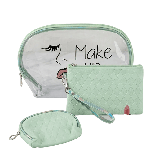 Luxury 3 - in - 1 Transparent Travel Toiletry & Makeup Bag Set - Pouch Organizer - The Nexa Shop