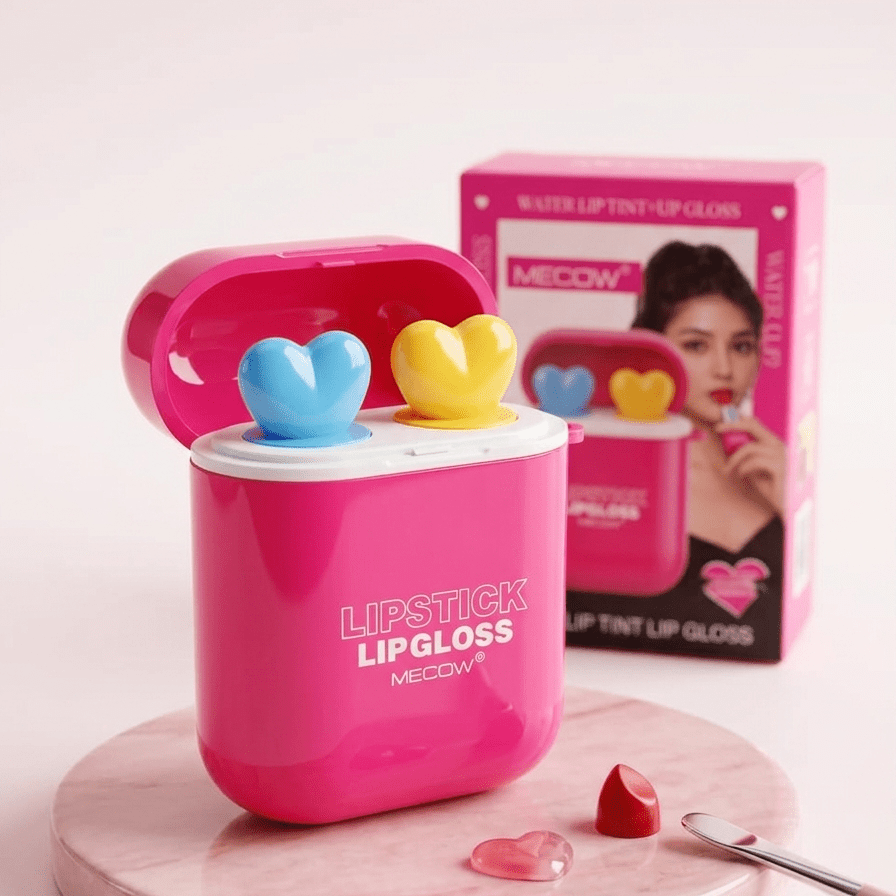 MECOW 2 - in - 1 Waterproof Lipstick & Lip Gloss Wireless Earbud - Style Set - The Nexa Shop