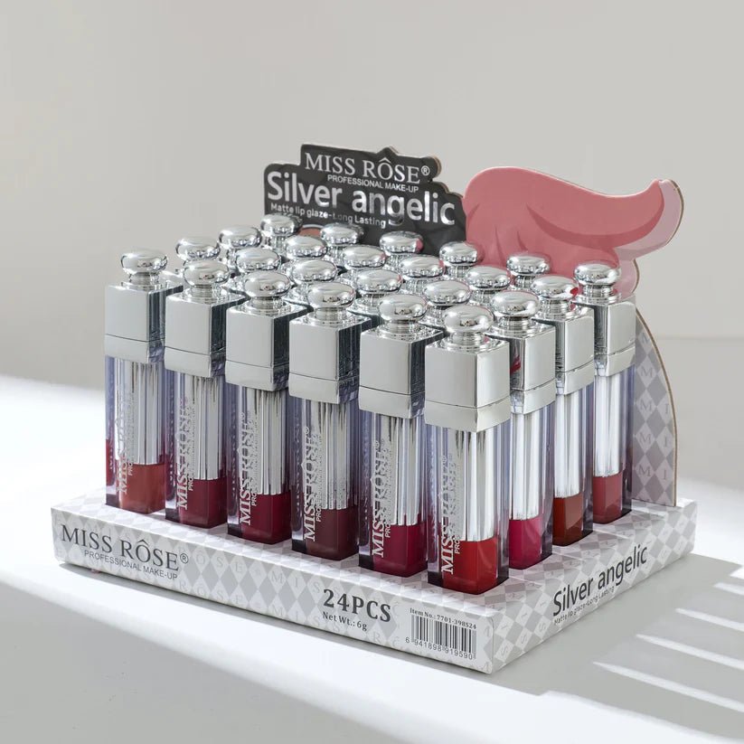 Miss Rose Silver Angelic Matte Lip Gloss – Long Lasting Velvet Finish - The Nexa Shop