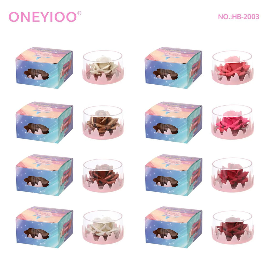 ONEYIOO 3D Rose Flower Blusher & Highlighter 2-in-1 Luminous Compact