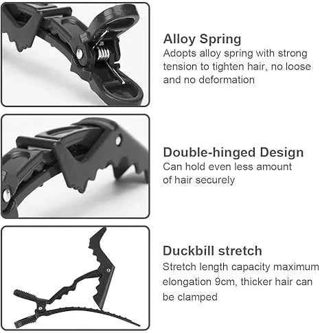 Pack of 6 Crocodile Hairdressing Clips – Non - Slip Alligator Styling & Sectioning Clips - The Nexa Shop