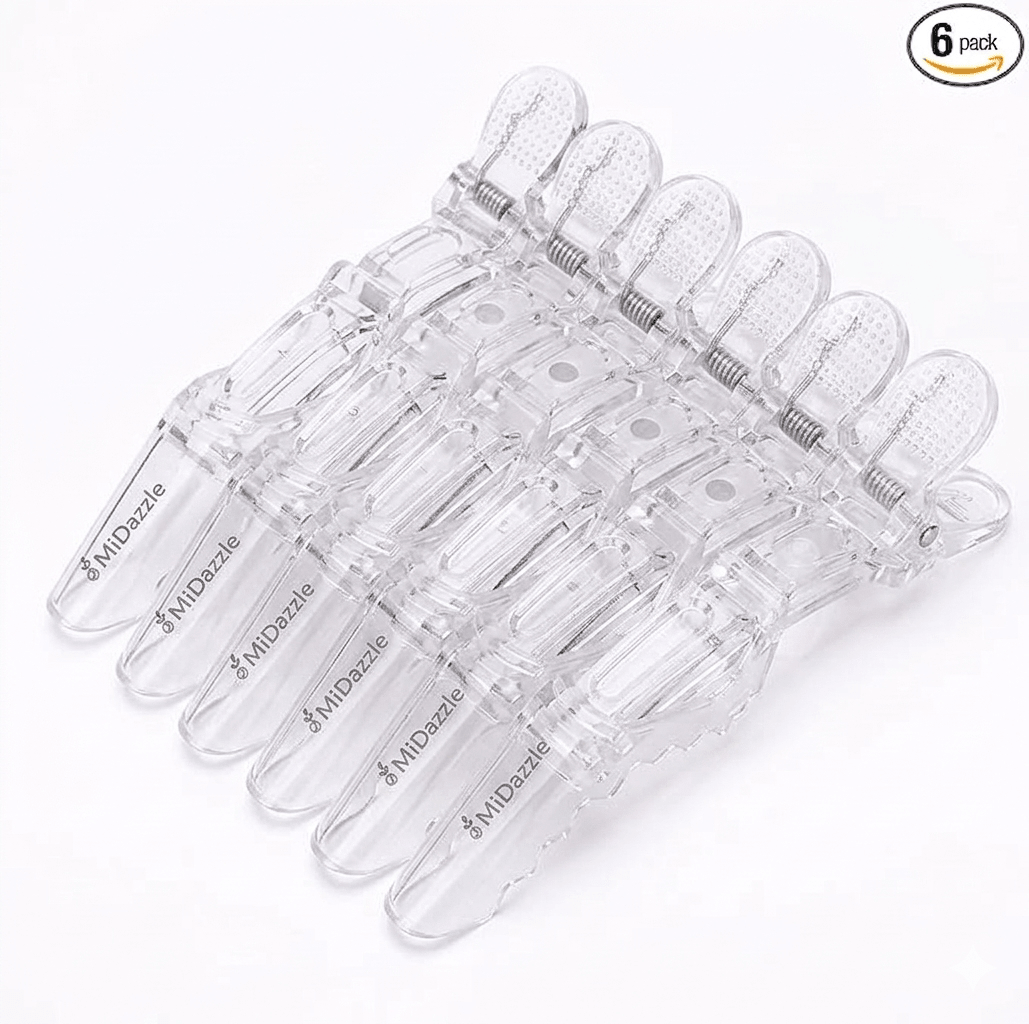 Pack of 6 Crocodile Hairdressing Clips – Non - Slip Alligator Styling & Sectioning Clips - The Nexa Shop