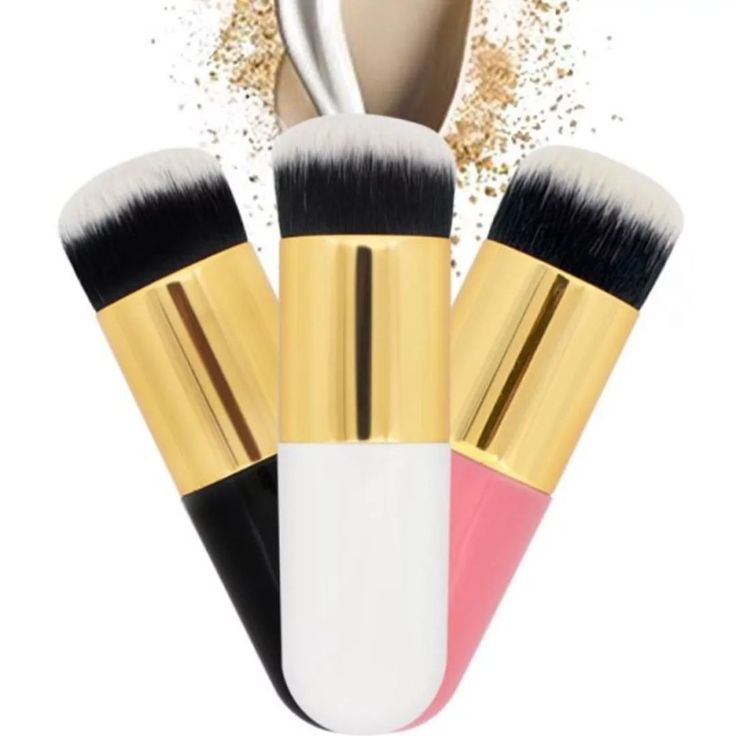 Premium Mini Foundation & Kabuki Brush Set – 3 - Pcs Portable Travel Makeup Brushes - The Nexa Shop