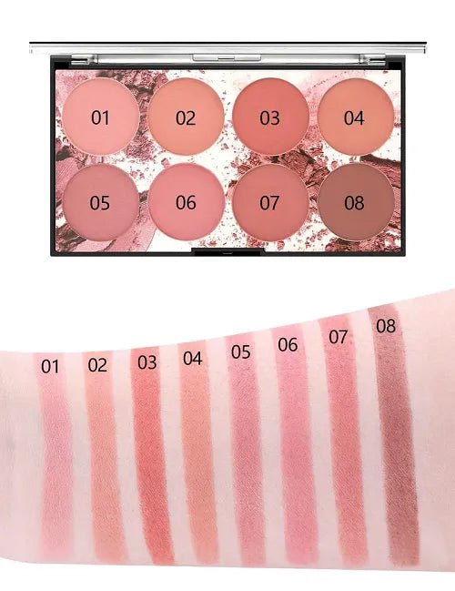 Professional 8 Color Blusher Makeup Kit – Versatile Cheek Palette - The Nexa Shop