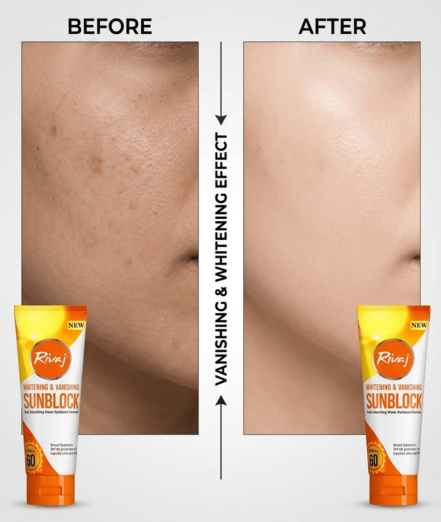 Riwaj UK Whitening & Vanishing Sunblock SPF 60 – Fast - Absorbing Water - Resistant Formula - The Nexa Shop