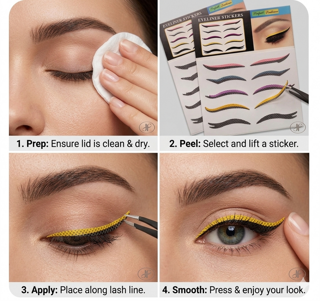 Instant Winged Eyeliner Stickers - sticker designs and colors